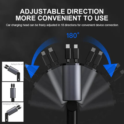 Retractable Car Charger, Car Phone Charger with Extra Ports – image 4