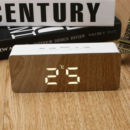 Digital Alarm Clock with Mirror and Nightlight, Bedside Clock with Temperature and Calendar – image 4