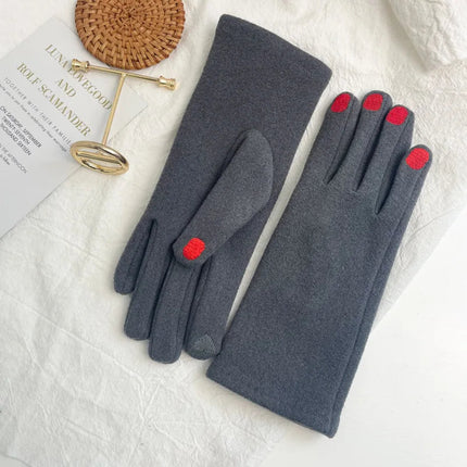 Mittens for Women with Touchscreen Fingertip, Embroidered Nail Polish Design – image 11