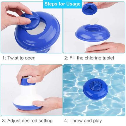 Pool Chlorine Floater for Hot Tub and Spa, Floating Chlorine Dispenser for Bromine Tablets