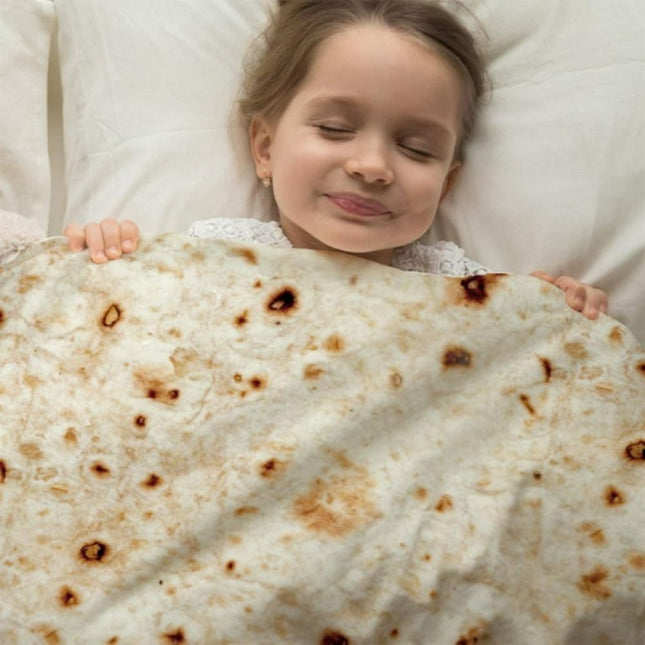Fleece Throw Blanket, Burrito Blanket with Tortilla Wrap Design