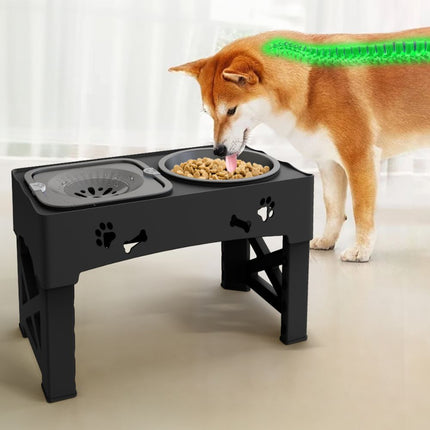 Slow Feed Dog Bowl, Elevated Dog Bowl Stand with 5 Level Adjustable Height
