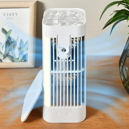 Portable Air Conditioner Fan for Desk, Mist Fan with Cooling Mist Humidifier, Mini Air Conditioner with Night Light