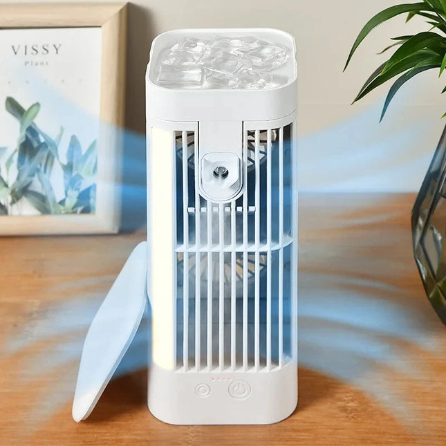 Portable Air Conditioner Fan for Desk, Mist Fan with Cooling Mist Humidifier, Mini Air Conditioner with Night Light