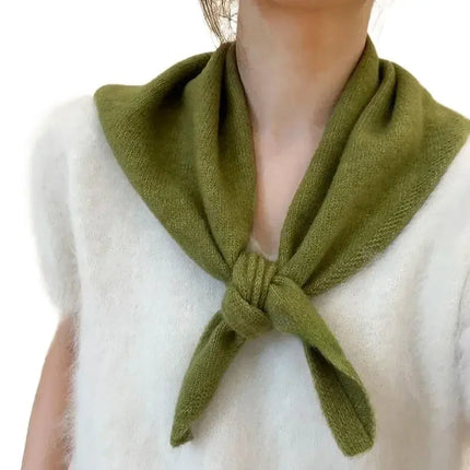Scarves for Women, Knitted Triangle Scarf for Winter, Korean Style Womens Scarf in Soft Cotton Blend
