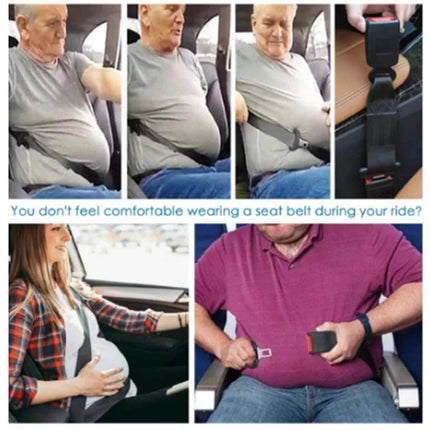 Safety Belt Extension for Cars, 14 Inch Adjustable Car Seat Belt Extender in Black