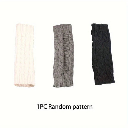 Knit Fingerless Gloves, Womens Winter Gloves with Fleece Lining – image 4