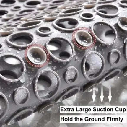 Shower Mat with Suction Cups and Drain Holes