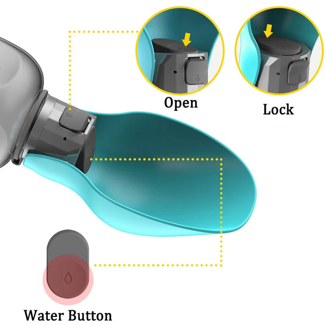 Portable Dog Water Bottle for Walking, Pet Water Bottle with Collapsible Bowl