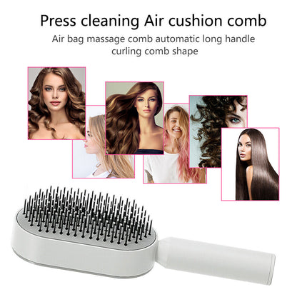 Hair Brush Self Cleaning with Retractable Bristles, Detangling Hair Brush with Scalp Massage – image 4