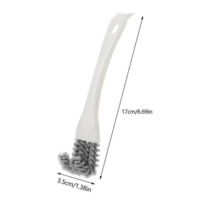 V Shaped Barbecue Grill Brush with Scraper, 2 in 1 BBQ Grate Cleaner with 360 Degree Rounded Bristles, PP and Iron Grilling Tool