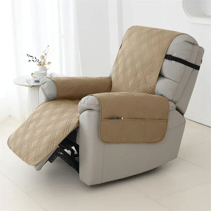 Waterproof Quilted Recliner Slipcover for Armchairs, Machine Washable Pet and Kid Friendly Chair Cover