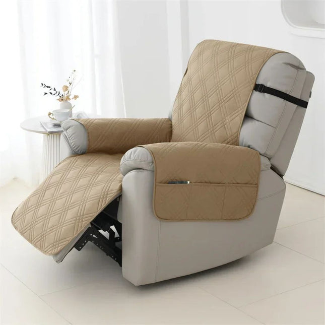 Recliner Chair Cover, Waterproof Quilted Armchair Cover, Machine Washable Recliner Slipcover for Pets and Kids