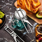 Adjustable Jar Opener Tool, Stainless Steel Jar Lid Opener, Bottle Cap Opener with Lever Handle for Kitchen