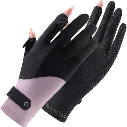 Womens UV Sun Protection Driving Gloves Breathable Ice Silk Touchscreen Anti Slip Summer Sunblock Gloves for Women