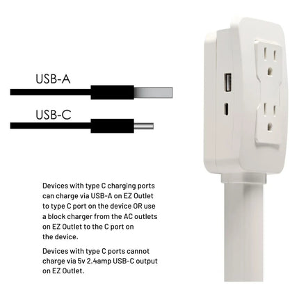 Outlet Extender with Phone Stand, USB A and USB C Wall Outlet Extender – image 4