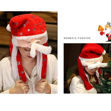 Christmas Hat for Adults, Plush Holiday Hat with Thick Lining
