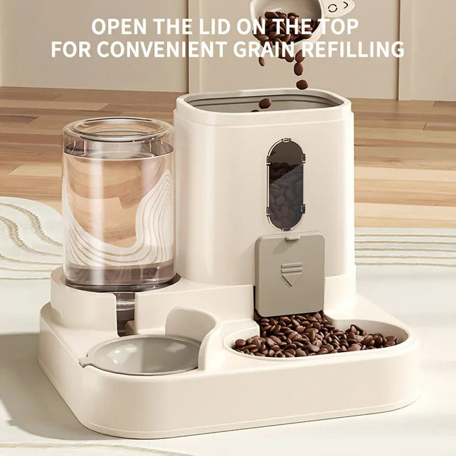 Automatic Cat Feeder Gravity 2 in 1, Cat Food and Water Dispenser
