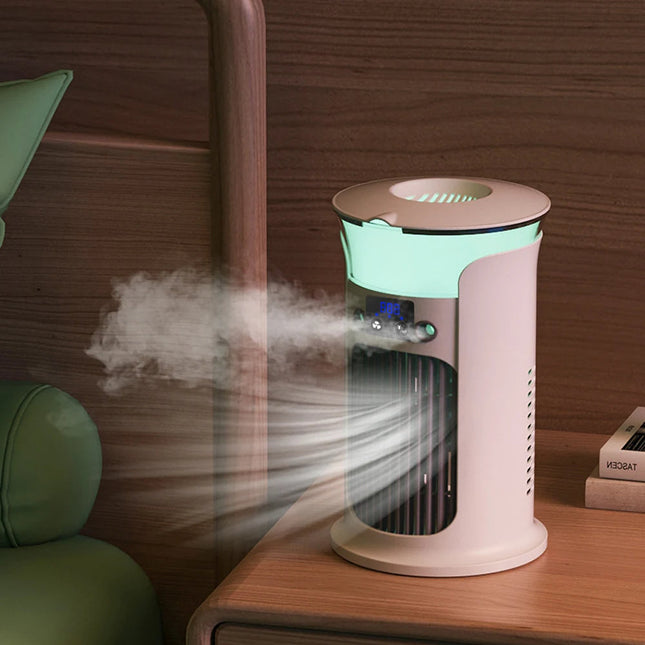 Portable Air Conditioner for Room, Misting Fan with Humidifier and 7 Color LED, Mini Air Conditioners for Desk