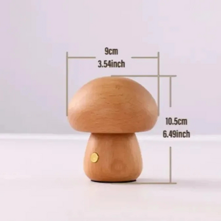 Table Lamp Mushroom Night Light, Wood Bedside Lamp for Nightstand – image 11