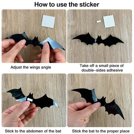 3D Bat Wall Stickers for Halloween Decorations Indoor and Outdoor – image 4