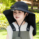 Kids Cooling Hat, Solar Fan Hat with USB Rechargeable Fan, Wide Brim Sun Hat UPF 50+ for Summer Outdoor