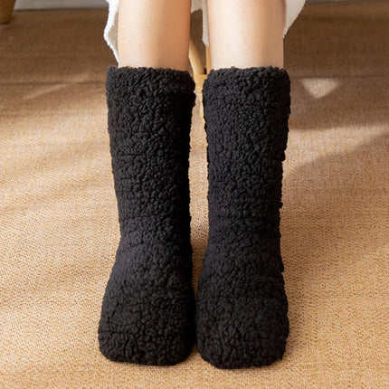 Winter Plush Indoor Warm Socks for Women and Men, Thick Fuzzy Acrylic Thermal Sleep Socks for Home