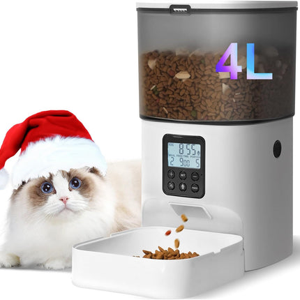 Microchip Pet Feeder for Cats and Dogs | RFID Automatic Cat Feeder with Timed Feeding | 4L Anti-Theft Design