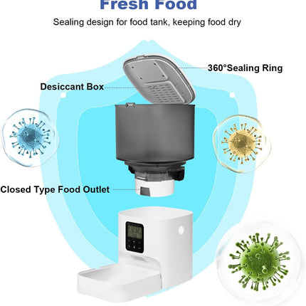 Microchip Pet Feeder for Cats and Dogs | RFID Automatic Cat Feeder with Timed Feeding | 4L Anti-Theft Design