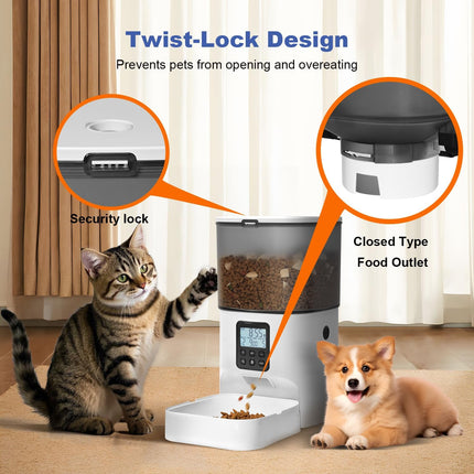 Microchip Pet Feeder for Cats and Dogs | RFID Automatic Cat Feeder with Timed Feeding | 4L Anti-Theft Design
