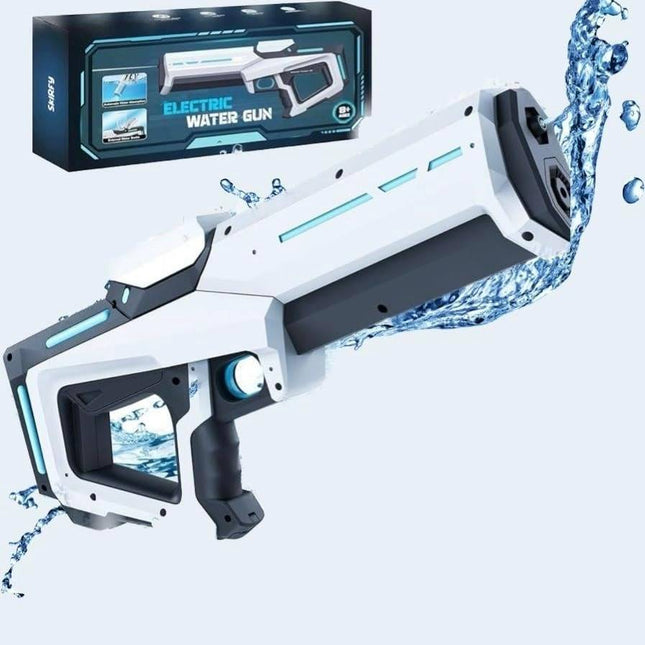 Tuzwa Electric Water Gun – Rechargeable Automatic Water Blaster with Auto Suction, 300ml Tank & 8–10m Long Range