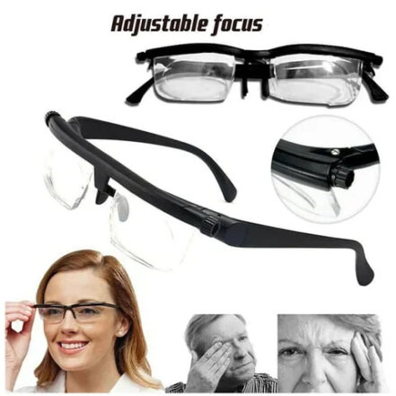 Tuzwa Adjustable Focus Glasses – Variable Focus Eyewear for Near & Far Viewing with Customizable Lens Adjustment