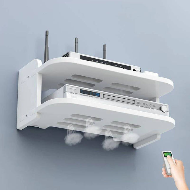 Router Shelf, WiFi Router Wall Mount Storage Box with Cable Management