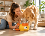Tuzwa | Interactive Dog Puzzle Slow Feeder Toy | 2-in-1 Treat Dispensing IQ Training Feeder with Cartoon Duck Design for Mental Enrichment