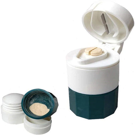 Pill Crusher and Grinder for Small Pills, Pill Organizer with 3 Compartments