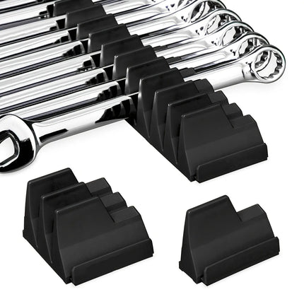 Wrench Holder Organizer, modular toolbox wrench rack for up to 40 wrenches, 6mm to 38mm, black plastic