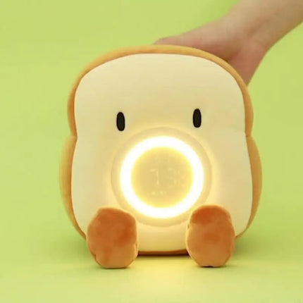 Digital Alarm Clock with Rechargeable Night Light, Cute Alarm Clock Plushie with Phone Holder for Bedside