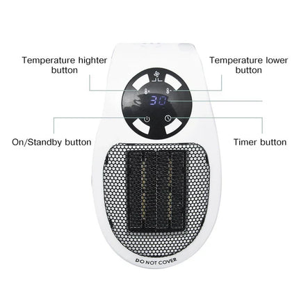 Small Space Heater, Portable Heater with Remote and Timer – image 4