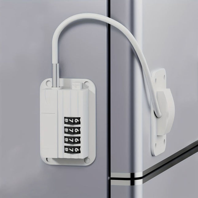 Fridge Lock with Code, Adhesive Refrigerator Lock No Drill