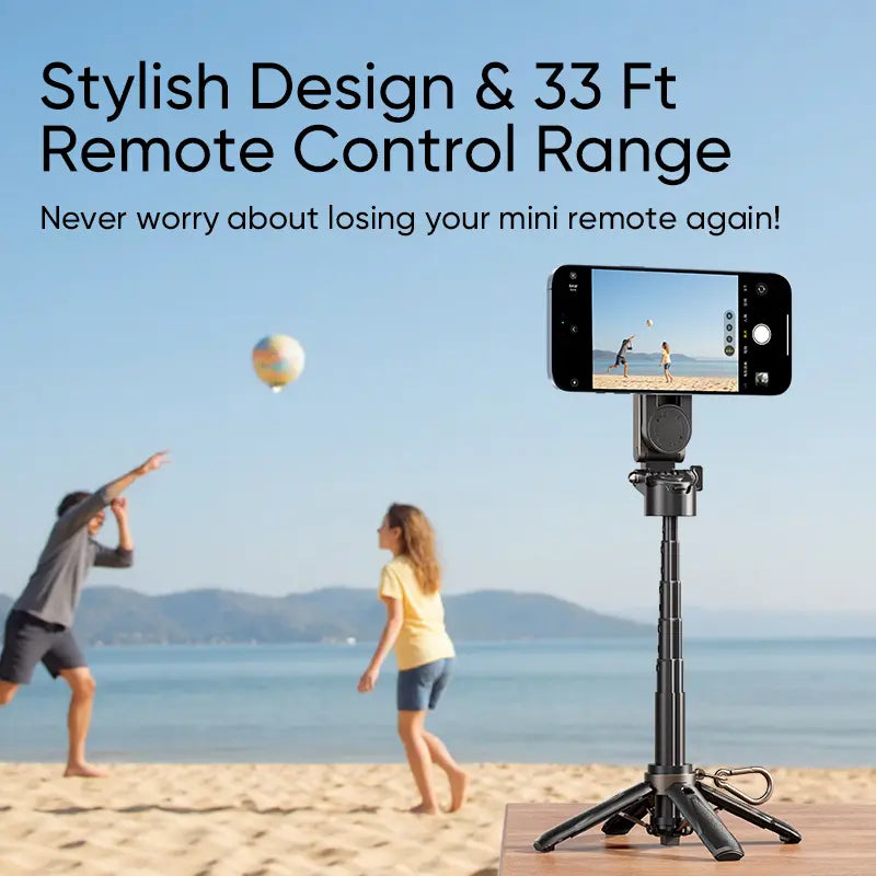 Tuzwa Magnetic Selfie Stick Tripod – N52 Phone Mount with Wireless Remote, 360° Rotation, 225° Tilt, 4-Leg Tripod & Cold Shoe Mount