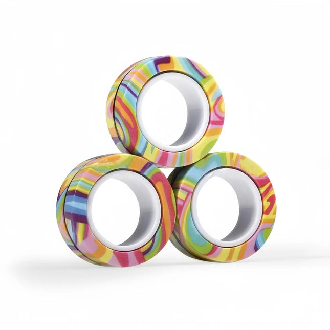Fidget Rings Magnetic Spinner Set, Fidget Spinner Rings for Anxiety and Stress Relief – image 5