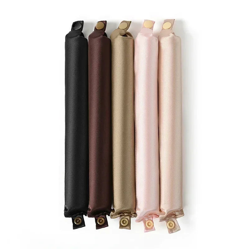 Tuzwa Heatless Hair Curler – Vegan Satin Overnight Curling Rod with Soft Foam Core for No-Heat Curls & Waves, 25cm