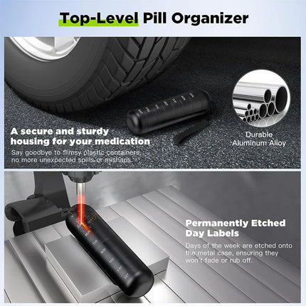 Portable Pill Organizer for Travel, Aluminum 7 Day Pill Box with Waterproof Seals – image 10