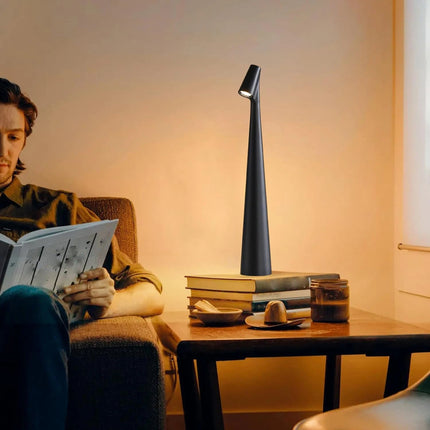 Table Lamp Cordless Rechargeable, LED Desk Lamp with Touch Control and Tri Color Dimming, Battery Powered Lamp and Reading