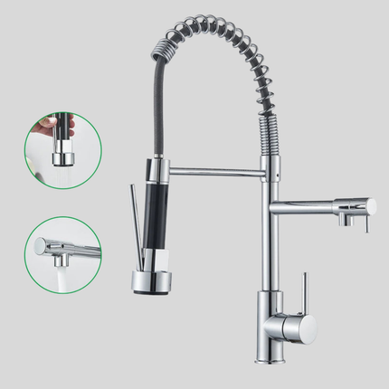Kitchen Sink Faucet with Dual Swivel Spout, Kitchen Sink Faucet for Hot and Cold Water – image 7
