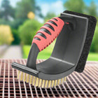 Barbecue Grill Brush with Brass Bristles and Scraper, 3 in 1 Grill Cleaning Brush, Outdoor Grill Accessories