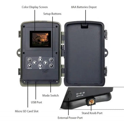 Night Vision Trail Camera, Hunting Camera with Motion Sensor