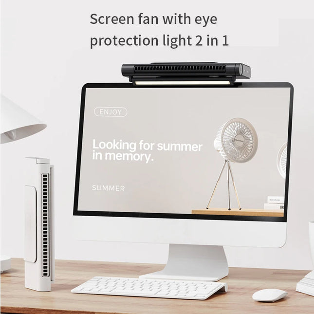 Desk Fans with Stepless Speed Control, Bladeless Fan for Monitor Mount