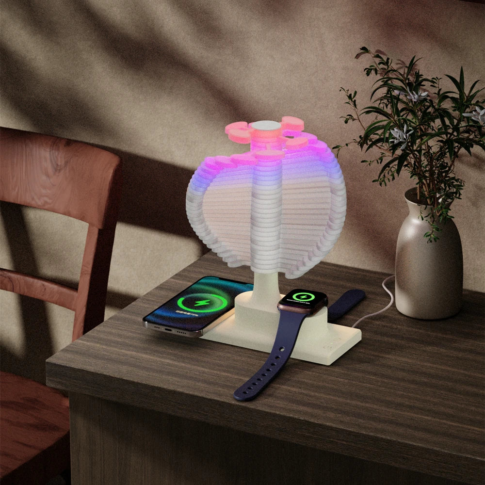 Tuzwa Spiral LED Table Lamp – Warm White & RGB Ambient Bedside Light, Modern Tree Design, USB Powered