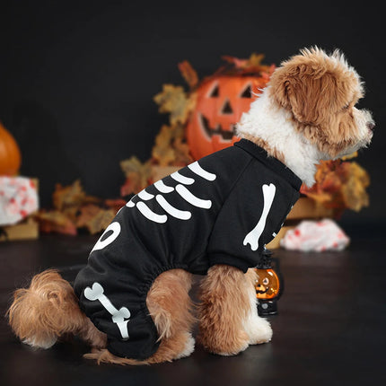 Dog Halloween Costumes, Skeleton Dog Costume with Glow in the Dark Print